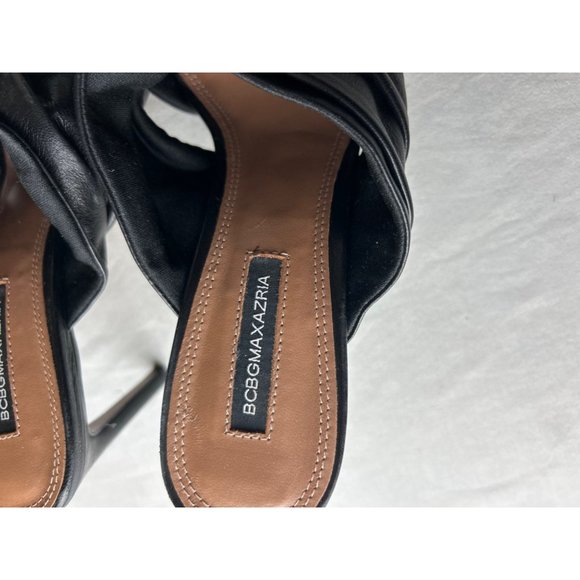 BCBGMAXAZRIA Black Leather Dixie Sandals Size 8 - Picture 3 of 9